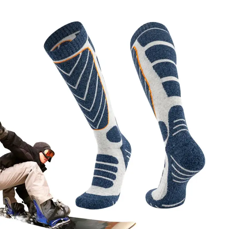 Длинные лыжные носки, зимние теплые носки для снега, термоноски, зимние спортивные носки, дышащие гольфы для катания на лыжах и сноуборде0