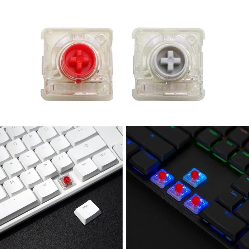 Вишневый низкопрофильный переключатель RGB красного/серебристого цвета, изготовленный на заказ для механической клавиатуры ноутбука, тонкий переключатель Cherry Mx с подсветкой, прямая доставка0