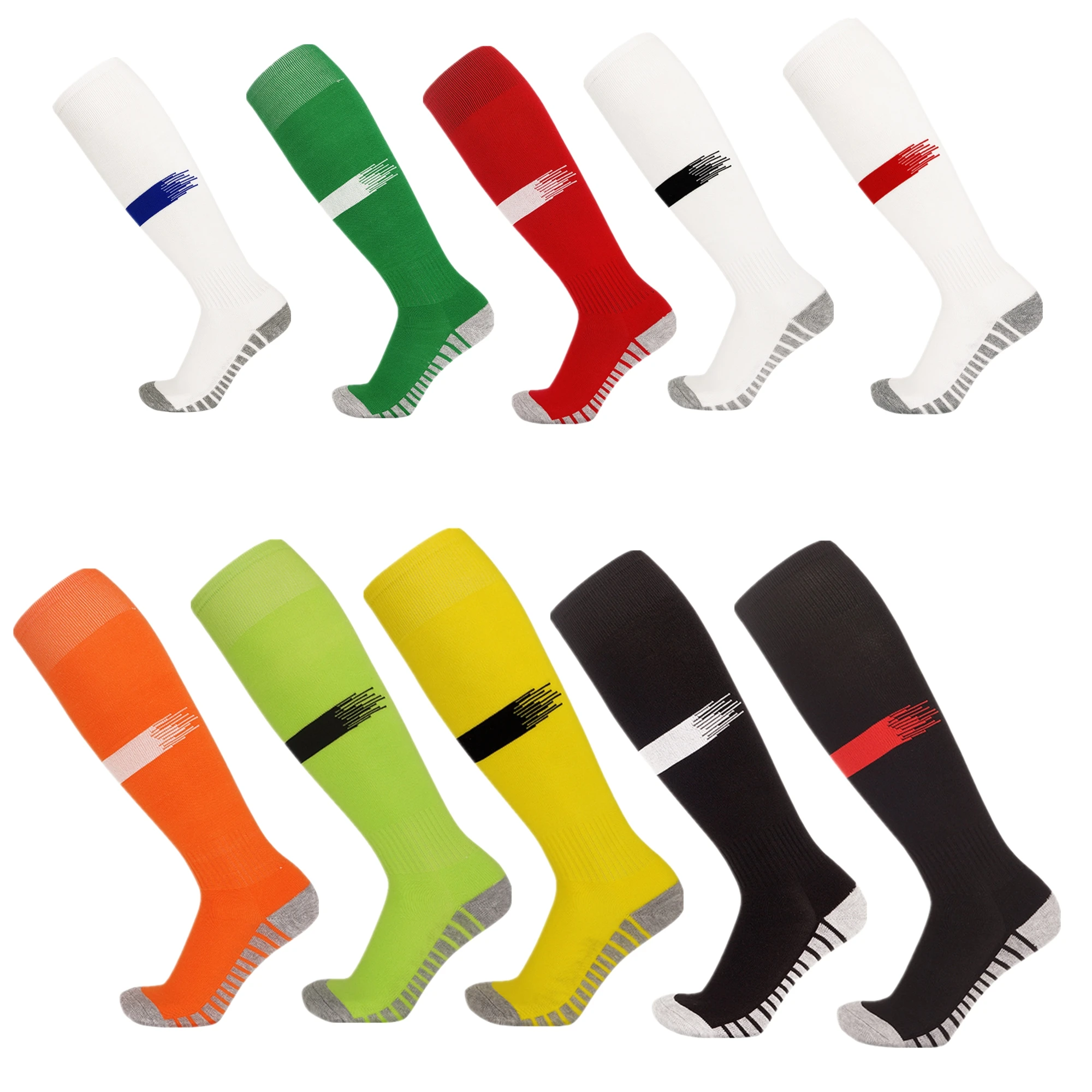 Высококачественные стильные футбольные носки для длительных тренировок, дышащие футбольные носки для максимальной защиты взрослых детей0