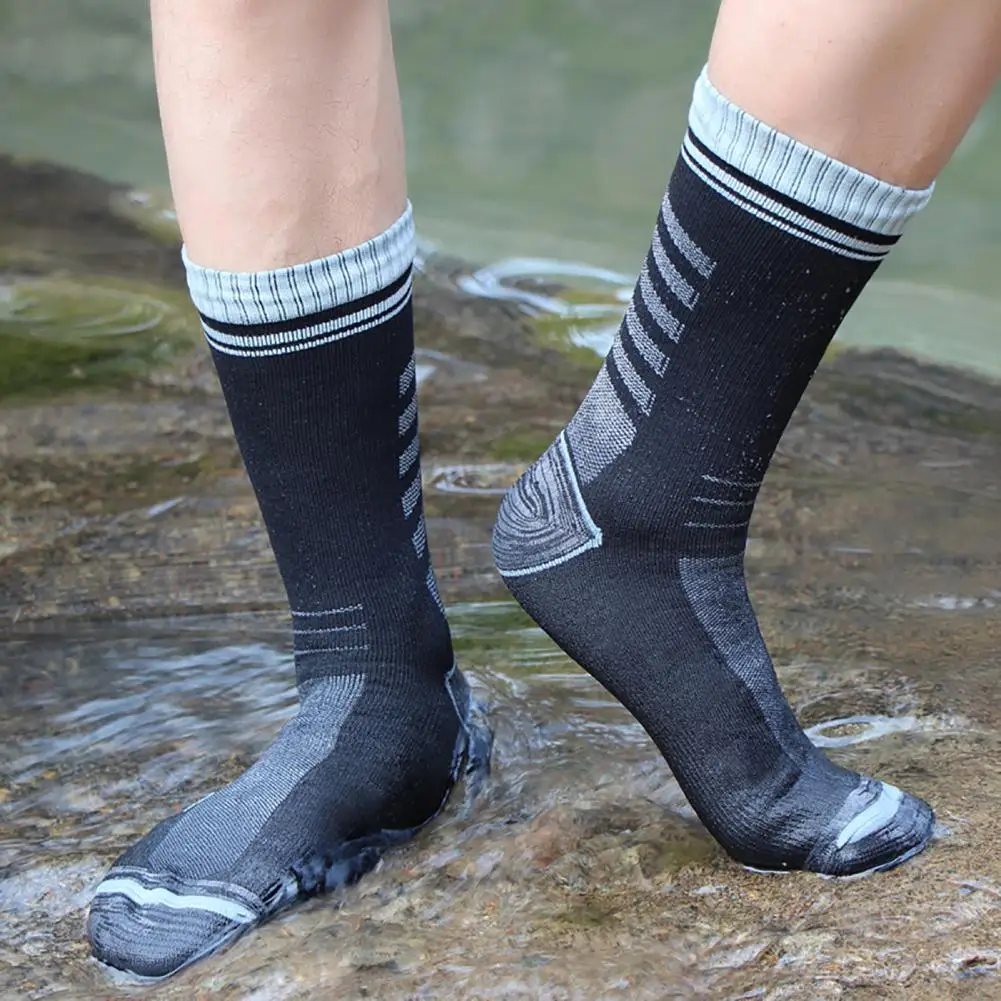 1 Пара водонепроницаемых носков, Дышащие носки средней длины, Защита ног, Ветрозащитные Зимние носки для пеших прогулок, кемпинга, зимних лыж0