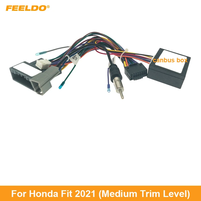 Автомобильная аудиосистема FEELDO 16PIN CD/DVD-плеер Адаптер питания Calbe для Honda Fit 2021 Стерео Штекер Жгут проводов0