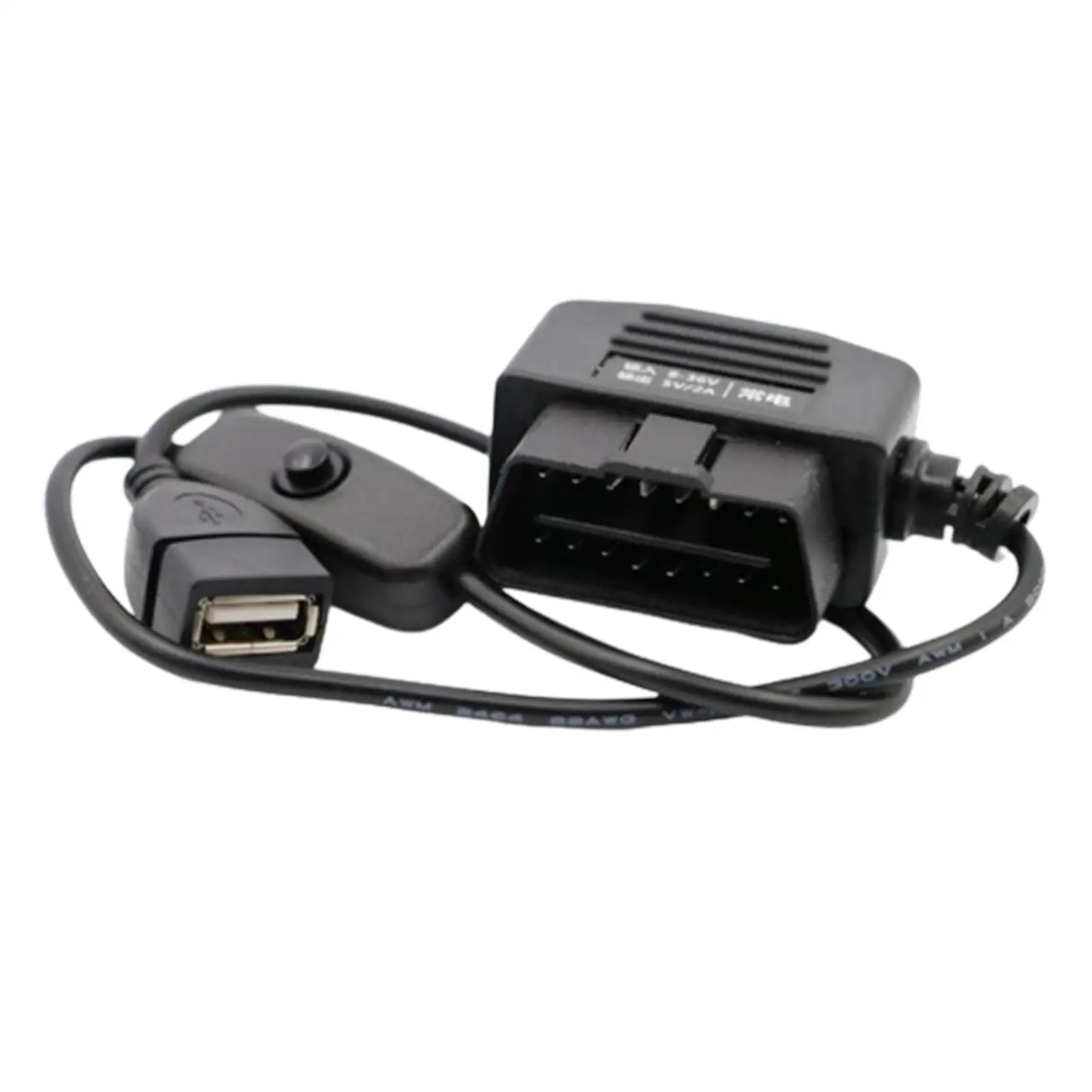 Комплект OBD Hardwire USB Женский адаптер Режим ACC с кнопкой переключения, Запасные части и аксессуары Mini 5V, кабель питания OBD для видеорегистратора1