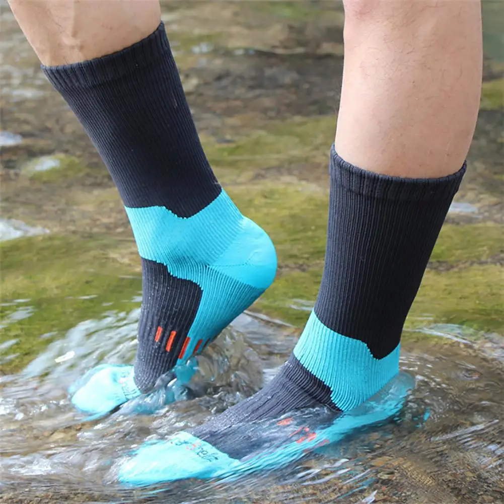 1 Пара водонепроницаемых носков, Дышащие носки средней длины, Защита ног, Ветрозащитные Зимние носки для пеших прогулок, кемпинга, зимних лыж1