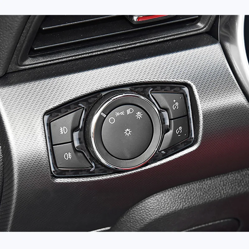 Карбоновый переключатель фар, рамка динамика для Ford Mustang, автомобильные наклейки, Автостайлинг 2015 2016 2017 2018 2019, Автоаксессуары1