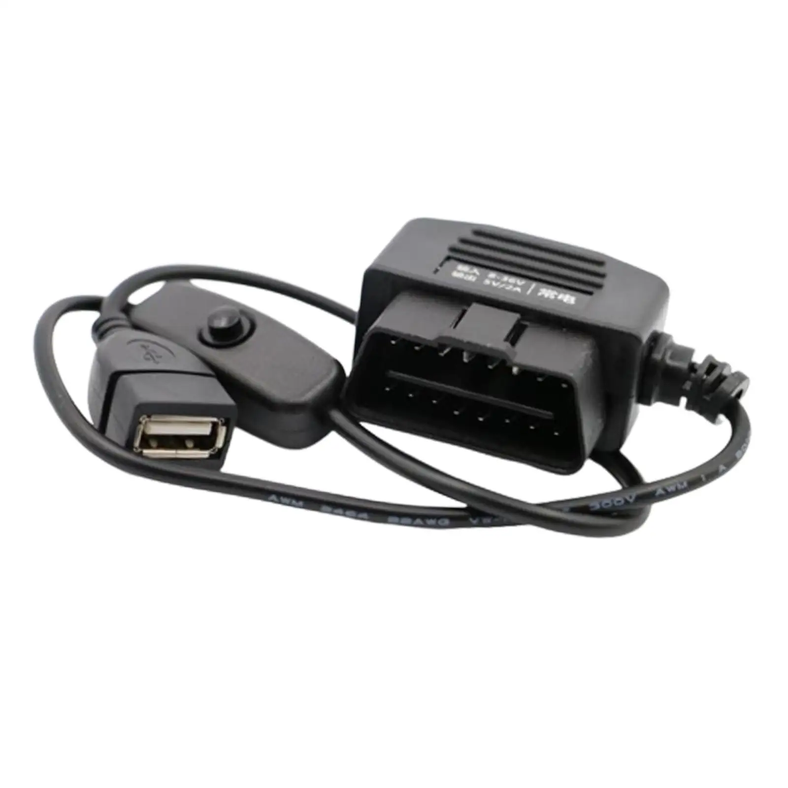 Комплект OBD Hardwire USB Женский адаптер Режим ACC с кнопкой переключения, Запасные части и аксессуары Mini 5V, кабель питания OBD для видеорегистратора3