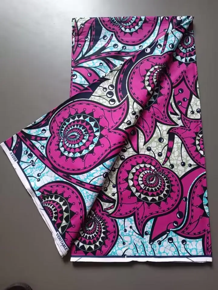 100% Оригинальная настоящая супер ткань Ankara Fabric Африканская восковая ткань Ankara Block Prints Batik Голландская ткань 6 ярдов для свадьбы3