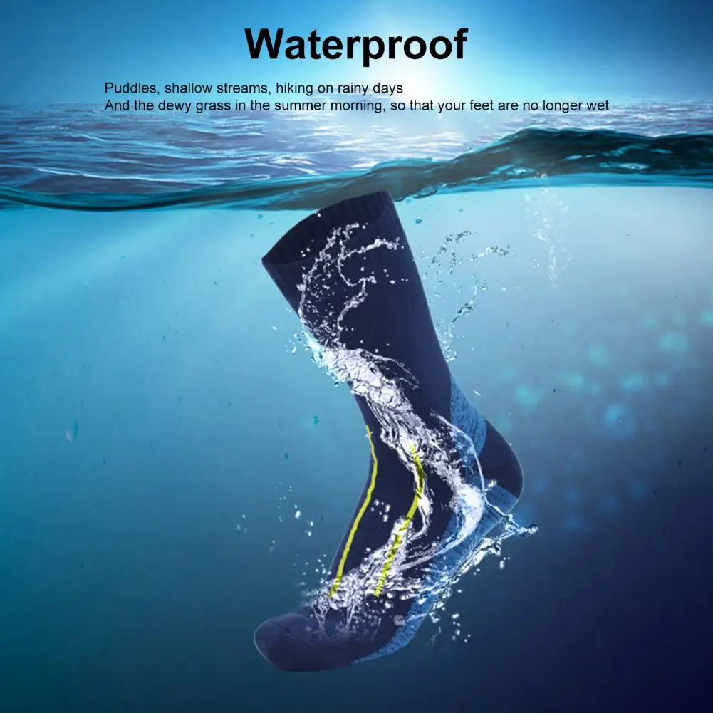 1 Пара водонепроницаемых носков, Дышащие носки средней длины, Защита ног, Ветрозащитные Зимние носки для пеших прогулок, кемпинга, зимних лыж4