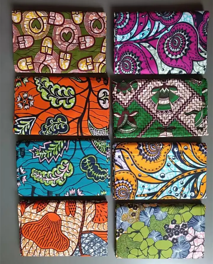 100% Оригинальная настоящая супер ткань Ankara Fabric Африканская восковая ткань Ankara Block Prints Batik Голландская ткань 6 ярдов для свадьбы5