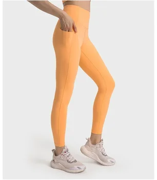 Lulu Align Yoga Штаны для бега на открытом воздухе, леггинсы для фитнеса, Эластичные спортивные колготки с высокой талией, Тренировочные брюки, Женская одежда