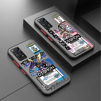 Pokemo Japan Металлический Матовый Чехол Garurumon для Redmi Note 13 12 Pro 5G 9 11 Pro 9S 7 K40 10S 12 4G 12S 8t 13pro Матовая Крышка Телефона