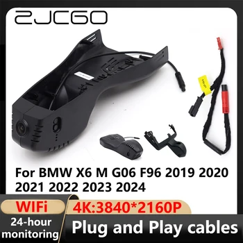 ZJCGO 4K Wifi 3840*2160 Автомобильный ВИДЕОРЕГИСТРАТОР Dash Cam Камера Видеорегистратор для BMW X6 M G06 F96 2019 2020 2021 2022 2023 2024