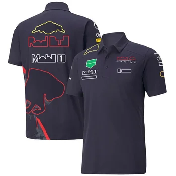 2023 Новые футболки-поло для фанатов Формулы-1 с короткими рукавами, Официальная куртка Формулы-1, Изготовленные на заказ, Черные рубашки для гольфа в том же стиле, мужские