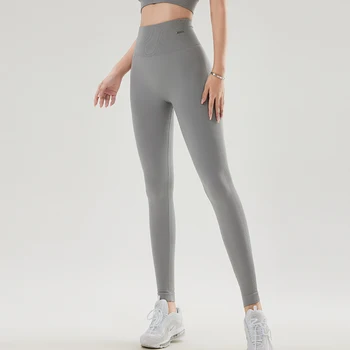 Женские обтягивающие спортивные брюки для фитнеса и йоги, женские обтягивающие девятиточечные штаны для йоги для бега, Высокая талия, бедра, высокоскоростные сухие дышащие брюки