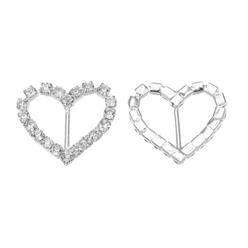 Бесплатная доставка оптом 21*15 мм сердце кристалл горный хрусталь пряжка для украшения свадебного пригласительного билета (BCL-3023)