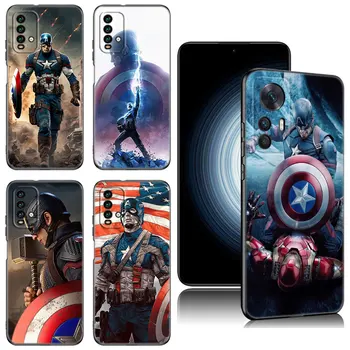 Marvel Капитан Америка Черный Чехол Для Телефона Xiaomi Redmi 7A 8A 9A 10A 11A 9C 10C 12C 13C 11 Prime A1 A2 Plus 12 4G Note 9T 12R