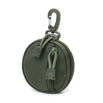 Круглый кошелек, портативный карман для монет и ключей, поясная сумка для охоты с зажимом, сумка для уличных аксессуаров, кошелек EDC