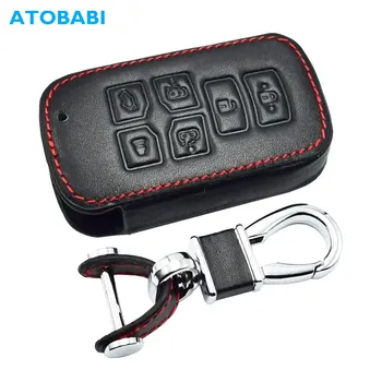 Кожаный чехол для ключей от автомобиля с 6 Кнопками для Toyota Sienna 2012 2014 2016 Tacoma Smart Keyless Remote Fob Cover Брелок Защитная сумка