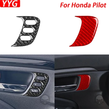 Для Honda Pilot 2016-2022 Из настоящего углеродного волокна, кнопка памяти дверного сиденья, накладка на панель, Аксессуары для украшения интерьера автомобиля, наклейка
