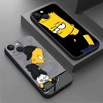 Чехол для Apple iPhone 15 11 13 14 Pro Max 7 8 Plus X XS XR SE 6 6S Задняя Крышка 7 + 8 + Черные Мягкие Чехлы Для телефонов Simpsons Anime Disney