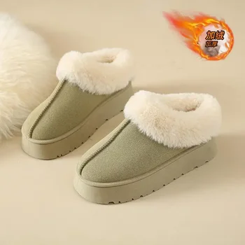 2023 Новая осенне-зимняя повседневная обувь с хлопковой подкладкой, женская обувь с флисовой подкладкой, сохраняющая тепло для мам среднего возраста, женская